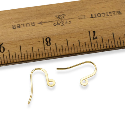 50-Pack Stainless Steel Ear Wires - Gold Modern Earring Hooks with Closed Loop