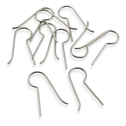 Titanium Earring Hooks 10 Pack: Regular Leg Ear Wire Blanks Hypoallergenic Sensitive Ears USA Made