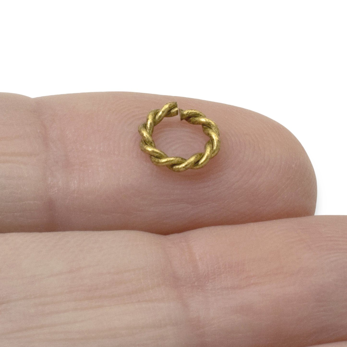 Antique Gold Rope Jump Rings: 10-Pack Mini Charm Necklace Connectors DIY Jewelry