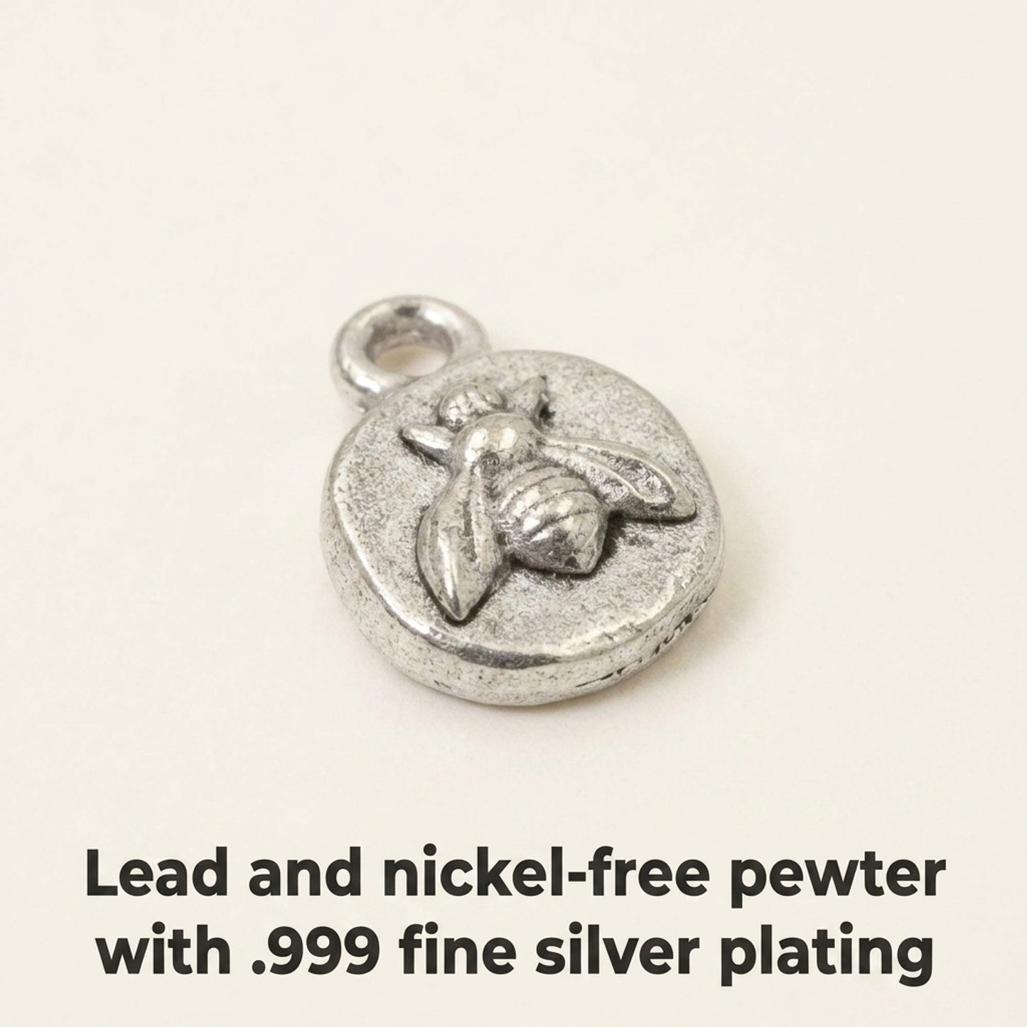 Silver Itsy Bee Charms, 4-Pack Nunn Design, Artisan Quality .999 Fine Silver Nature Jewelry, Pollinator Bee Lover Garden Charms