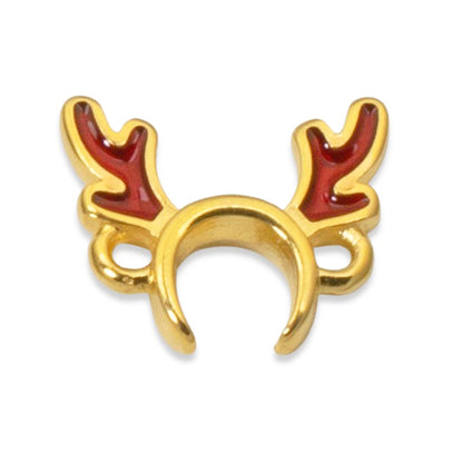 Antler Connector Links 4-Pack, 24k Gold Plated Reindeer Links, Christmas Jewelry Making