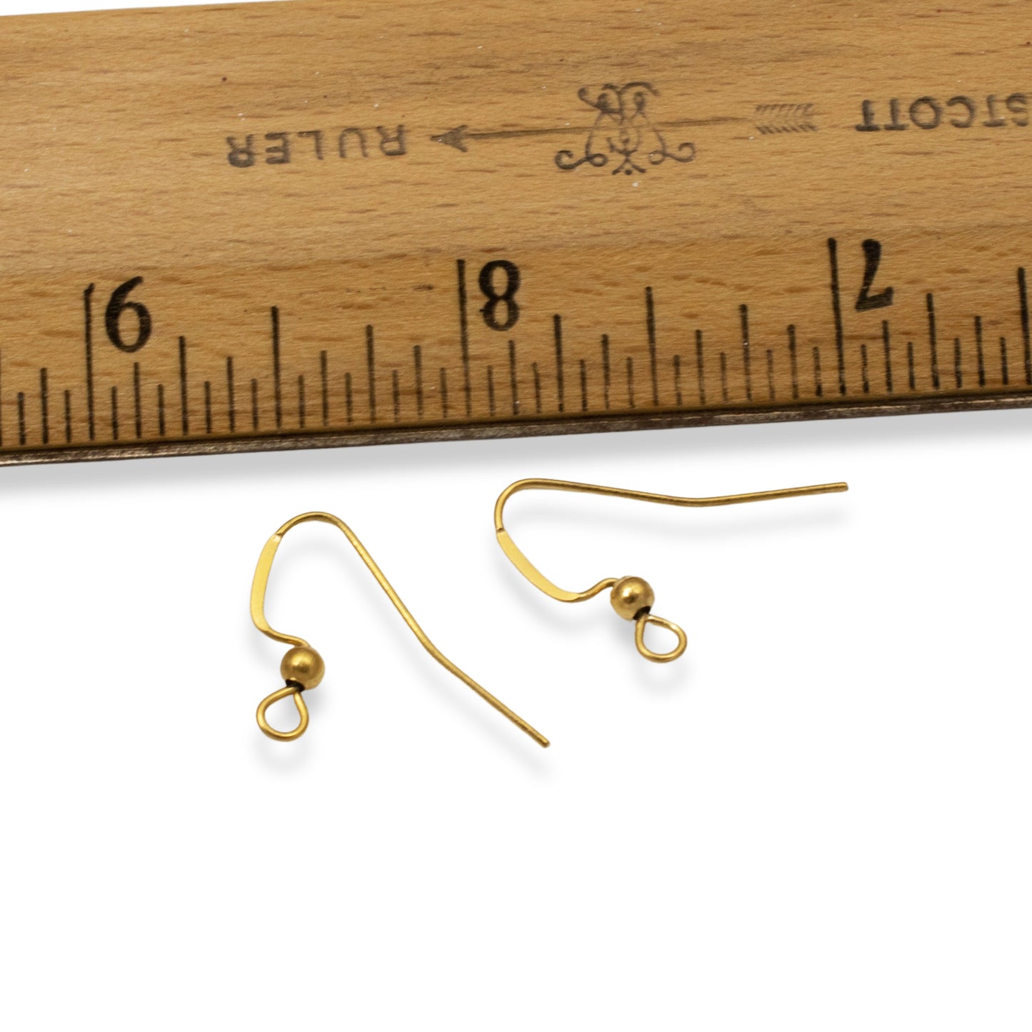 20 Gold-Plated Stainless Steel Ear Wires + 3mm Accent Bead - Long Earring Hooks