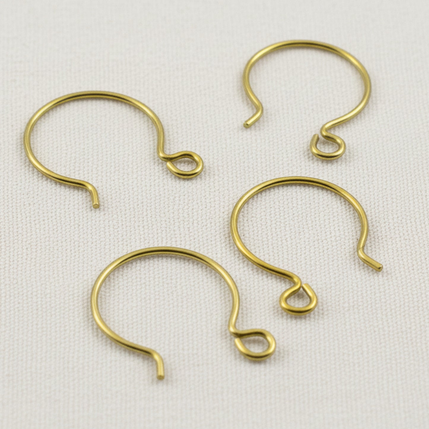 Yellow Niobium Circle Hoop Ear Wires, Hypoallergenic, USA Made, 4-Pack