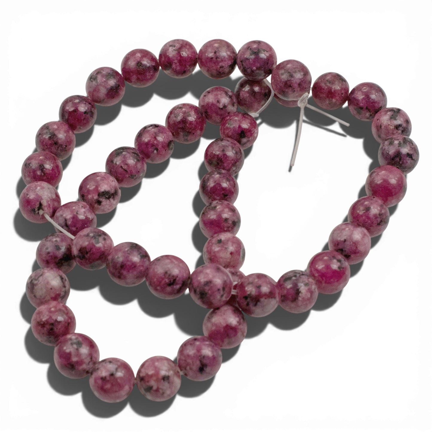 Sesame Jasper Beads: Mauve Pink 8mm Round Natural Stone 15-Inch Strand 48Pcs Speckled Gemstone