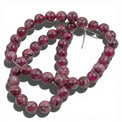 Sesame Jasper Beads: Mauve Pink 8mm Round Natural Stone 15-Inch Strand 48Pcs Speckled Gemstone