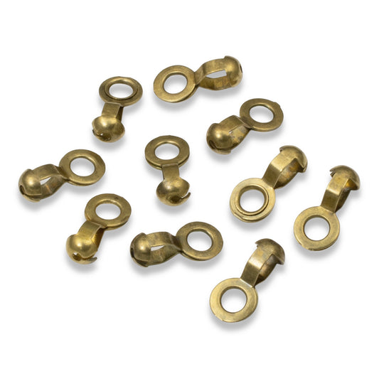 10 Antique Brass #6 Ball Chain Fan Pull Loop Connectors - "A" Couplings for DIY Custom Fan Pulls