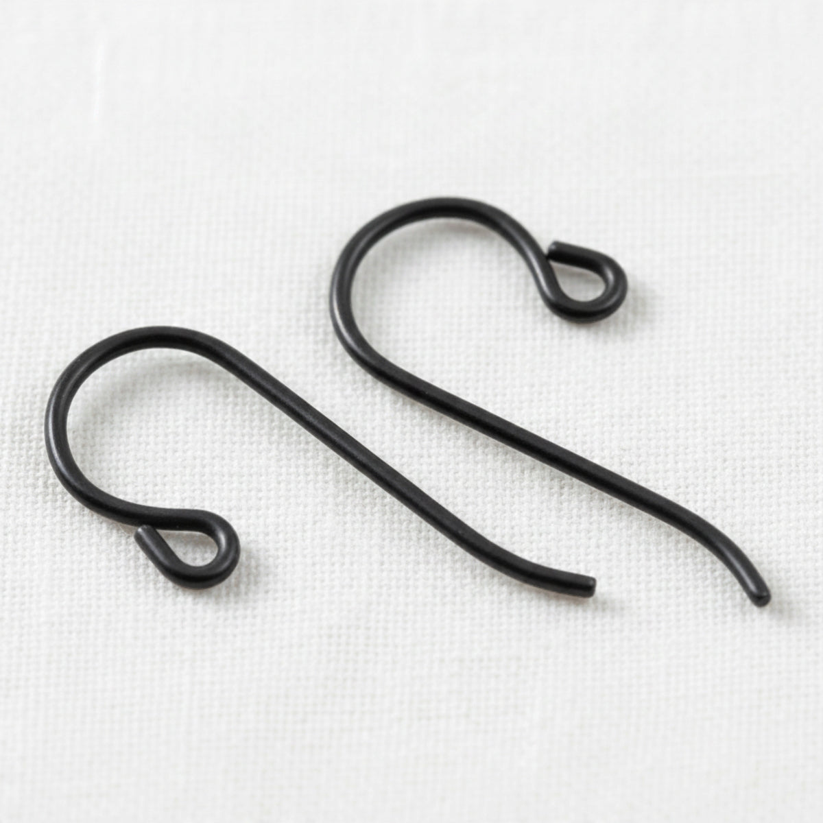 Black Niobium Small Loop Ear Wires 50-Pack: Hypoallergenic Bulk French Hook