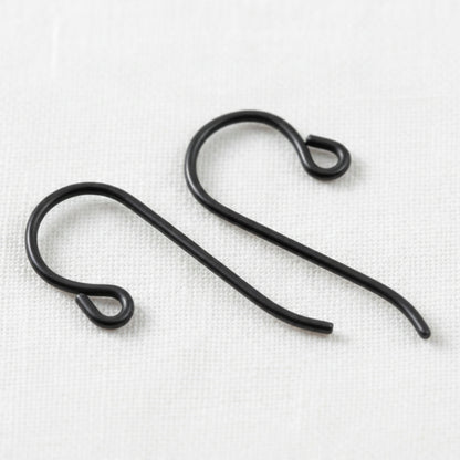 Black Niobium Small Loop Ear Wires 50-Pack: Hypoallergenic Bulk French Hook