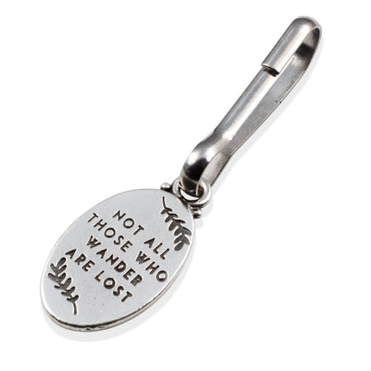 Not All Who Wander Are Lost Zipper Pull: Tolkien Quote Redwood Tree Luggage Tag