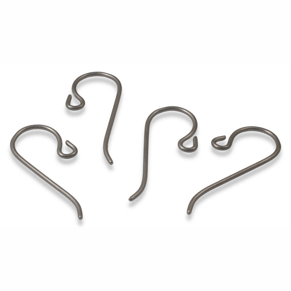 4 Gray Niobium Ear Wires - Small Loop - TierraCast Earring Hooks - Hypoallergenic for Sensitive Ears