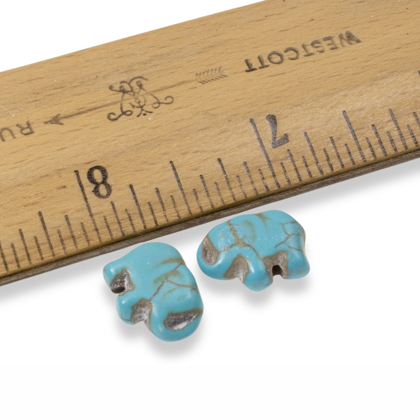 20 Turquoise Blue Elephant Beads - Small Lucky Elephants - Animal Beads for Boho Jewelry Making