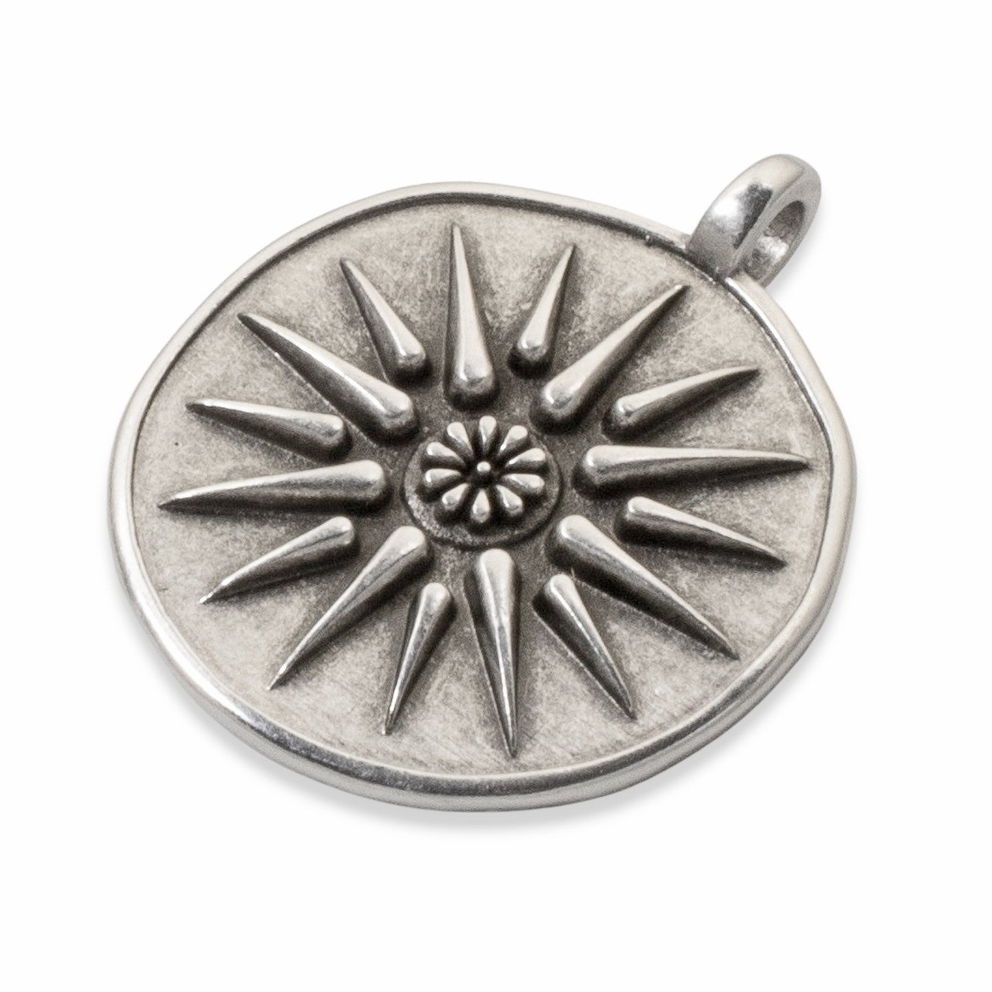 Alexander the Great Pendant, Sterling Silver Plated European Charm, Double-Sided Classical Ancient Greek Coin 1Pc