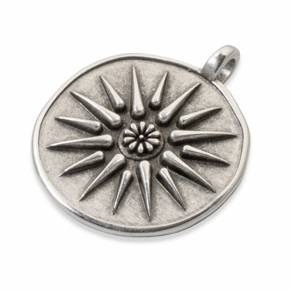 Alexander the Great Pendant, Sterling Silver Plated European Charm, Double-Sided Classical Ancient Greek Coin 1Pc