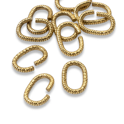 Antique Gold Textured Oval Jump Rings, 10-Pack Premium Nunn Design Jewelry Findings