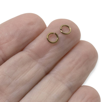 Antique Brass Niobium Jump Rings 5mm, Hypoallergenic Jewelry Making, 20-Pack