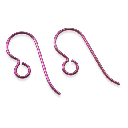 10 Premium Pink Niobium Ear Wires - Hypoallergenic Earring Hooks - USA Made