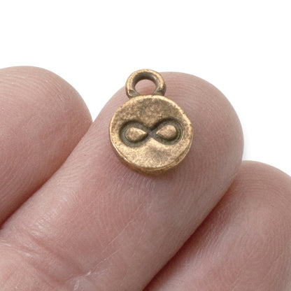 Copper Infinity Charms, 4-Pack Endless Possibilities Symbols, Rustic Design