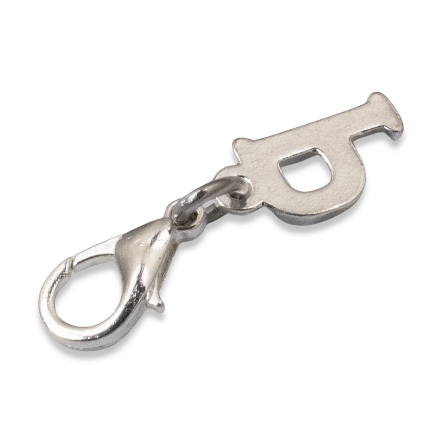 Letter P Clip On Charm: Silver Initial Alphabet Personalized Jewelry Gift