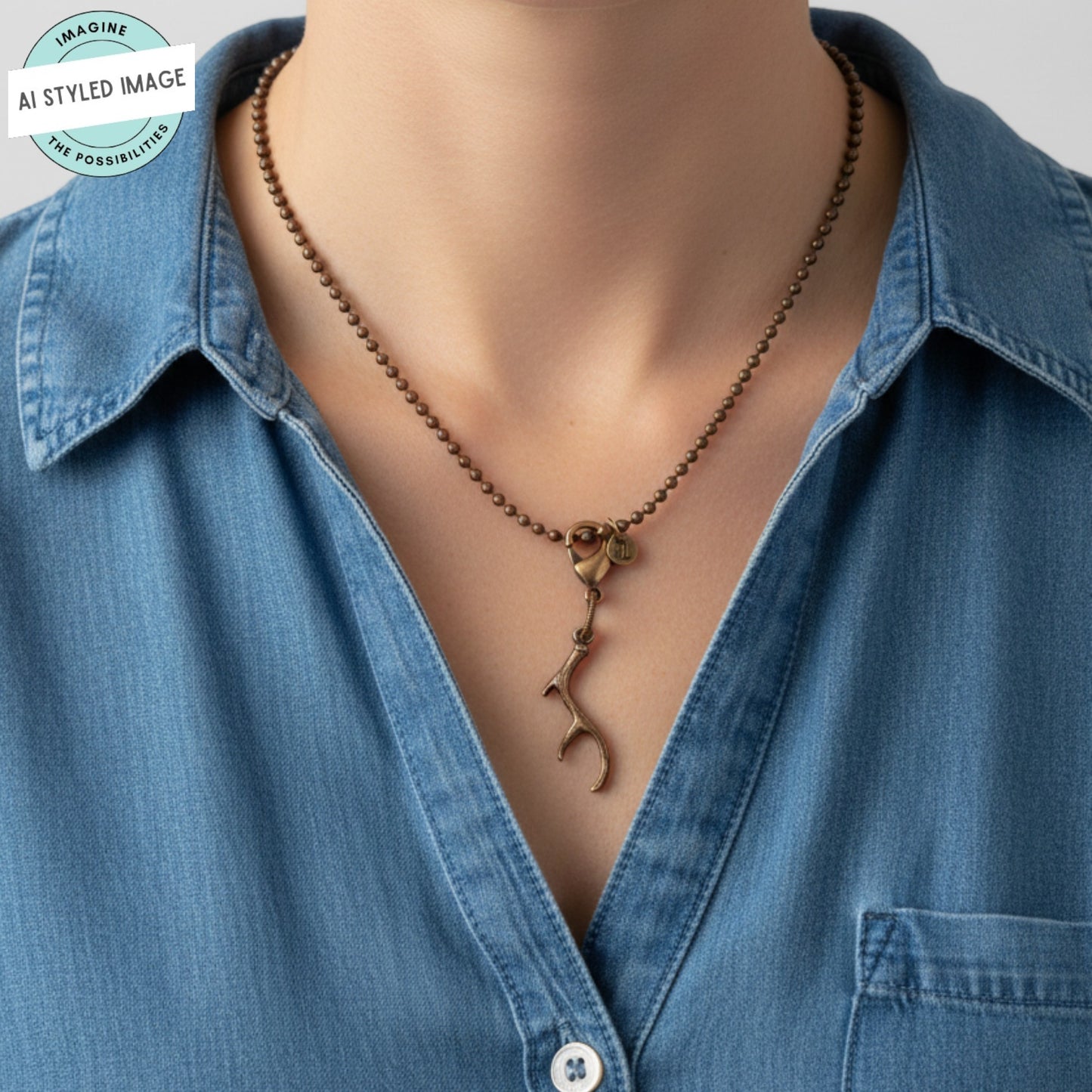 Copper Antler Clip-On Charm: Nature-Inspired Accessory for Bags and Jewelry