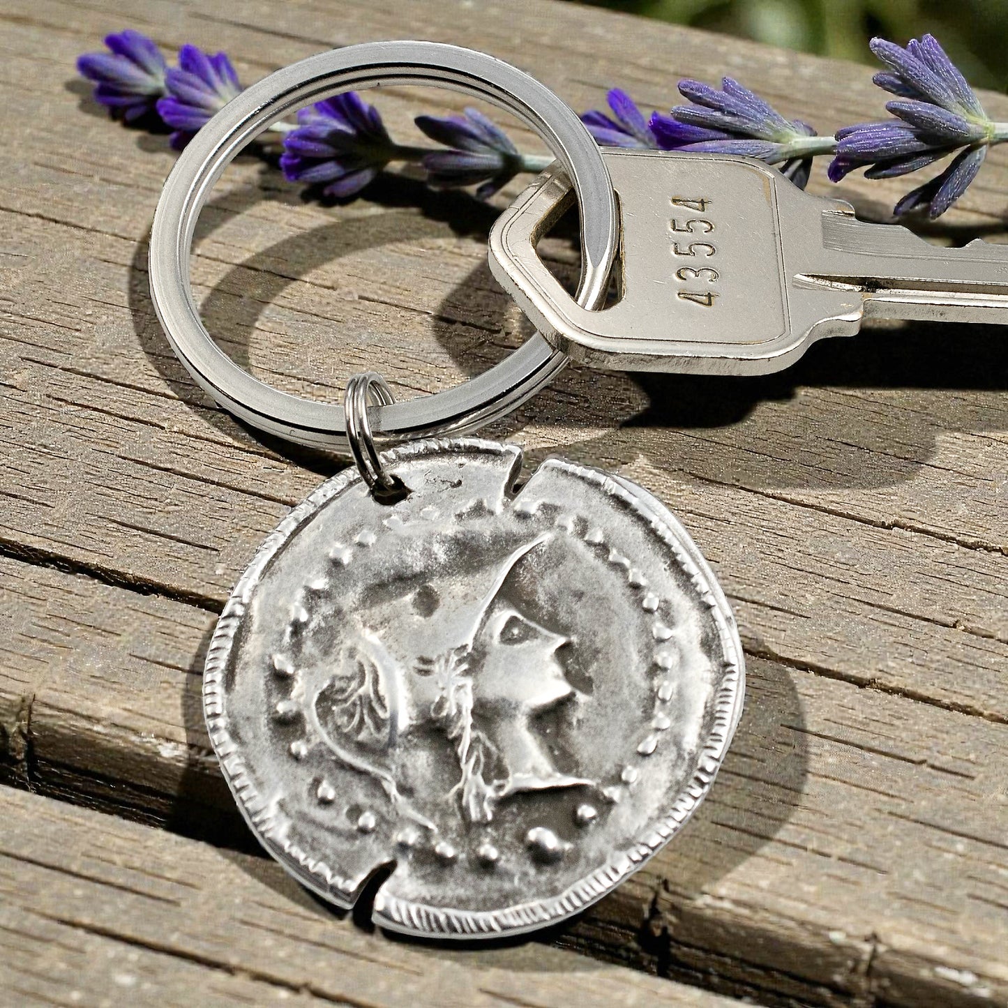 Athena Coin Keychain: Greek Goddess Wisdom Symbol, Achievement Gift