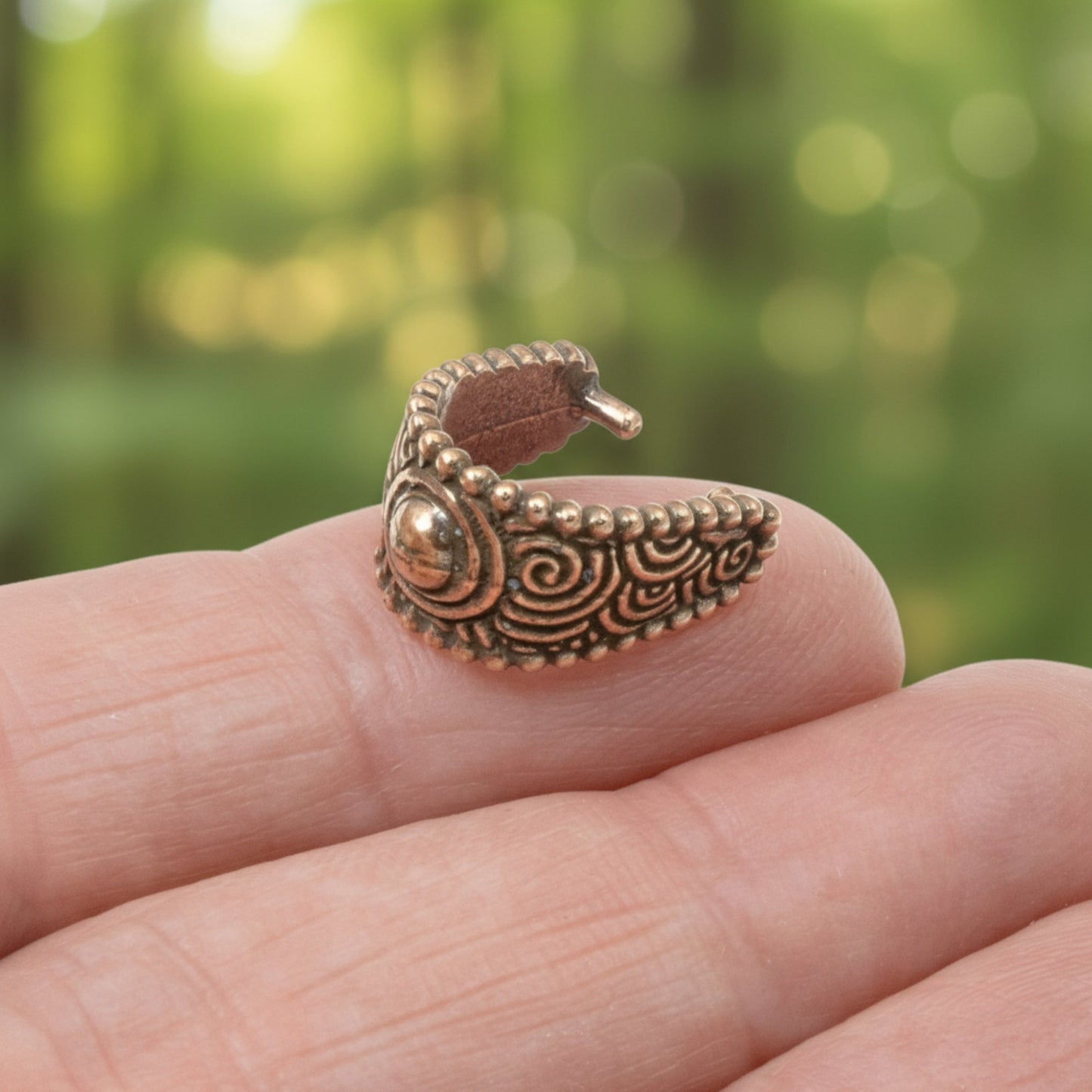 Copper Spiral Pinch Bails: Antique Copper Plated Pewter Pendant Holder 4 Pack