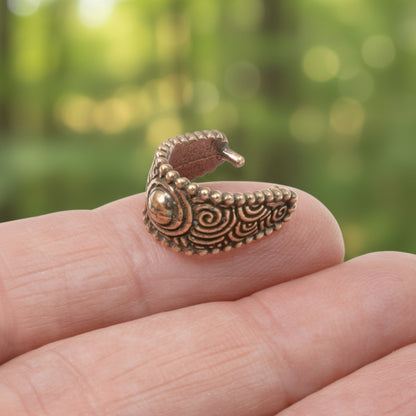 Copper Spiral Pinch Bails: Antique Copper Plated Pewter Pendant Holder 4 Pack