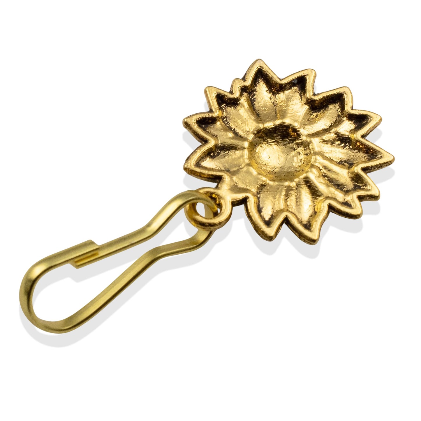 Gold Sunflower Zipper Charm: Decorative Bag Accessory Nature Floral Design