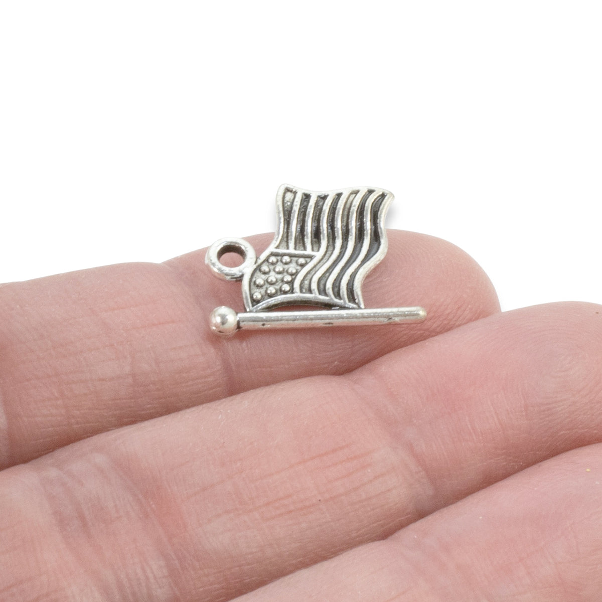 American Flag Charms Jewelry Making Supply for Patriotic DIY Jewelry & Crafts 10-Pack