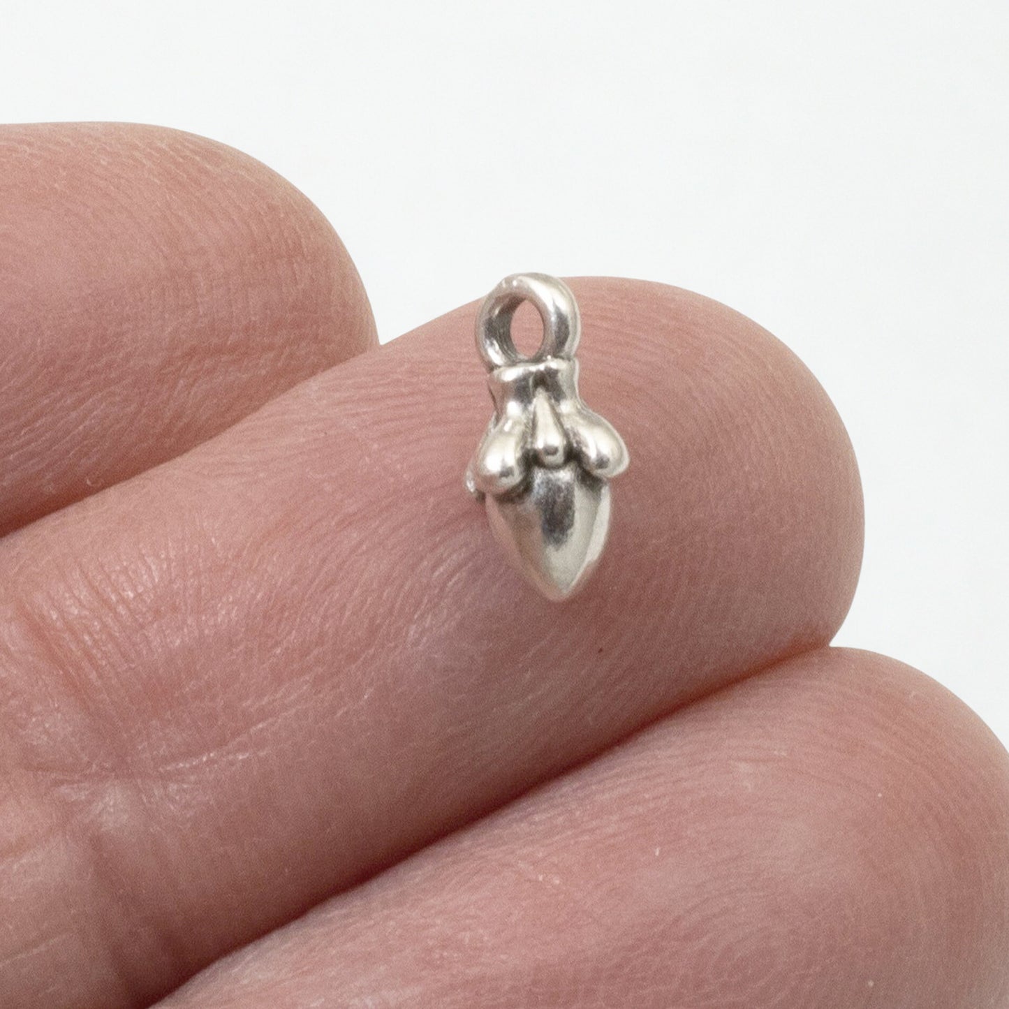 Tiny Silver Acorn Charms, 10-Pack TierraCast Autumn Woodland Nature Pendants