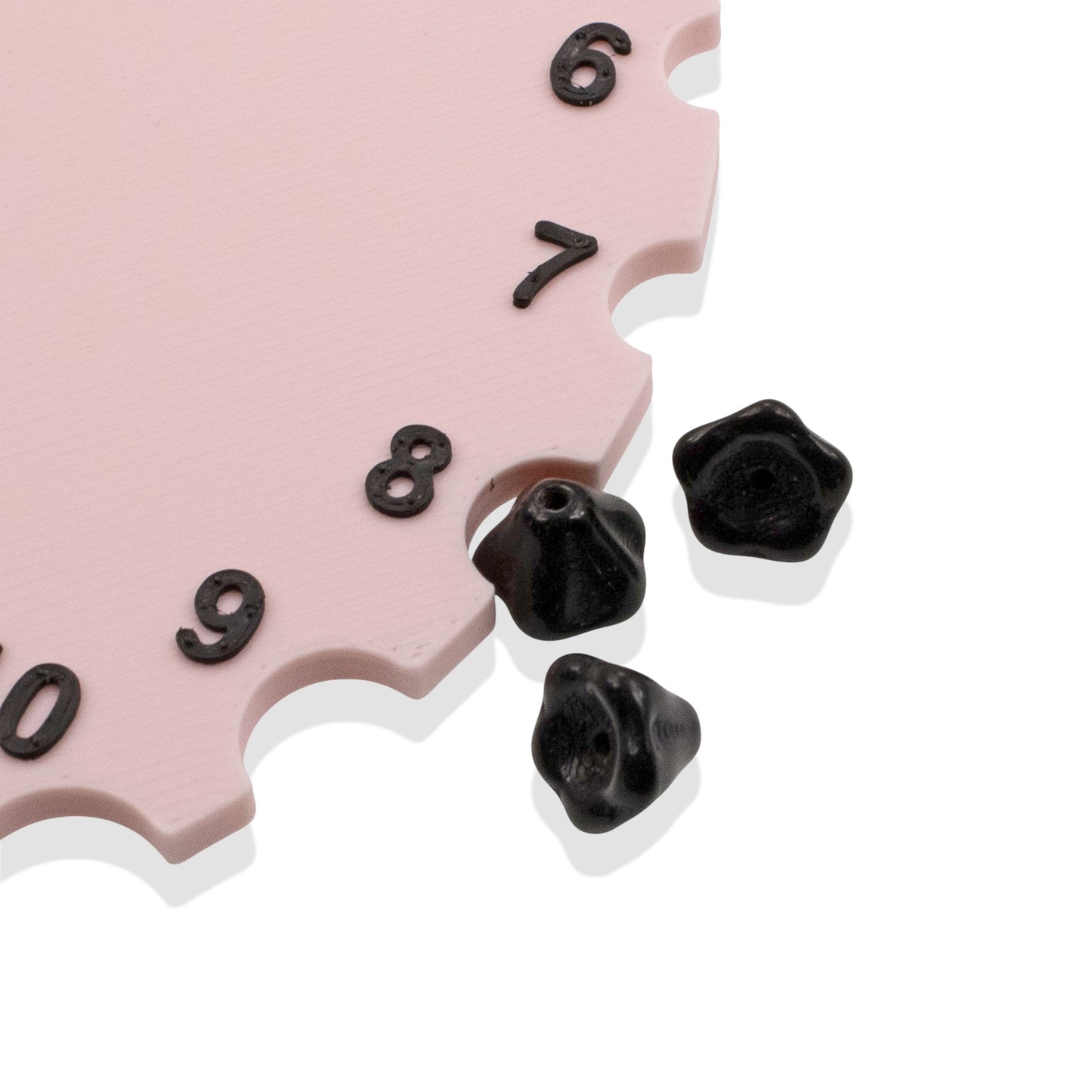 Jet Black Bell Flower Beads: Czech Glass 6x8mm 50-Pack for Jewelry Making