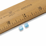 50 Pastel Aqua Blue Tile Mini Beads, 5mm 2-Hole Mini Squares for DIY Bracelets