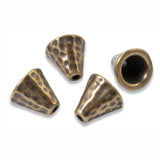 4 Antique Brass Distressed Cones, TierraCast Bead Caps & Multi-Strand Reducer