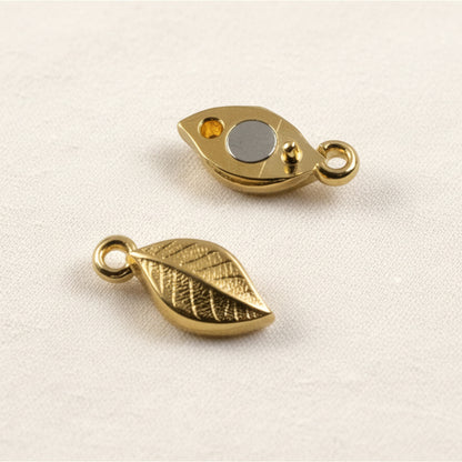 Leaf Magnetic Clasp Gold: Easy Close 2-Pack Elegant Jewelry Findings