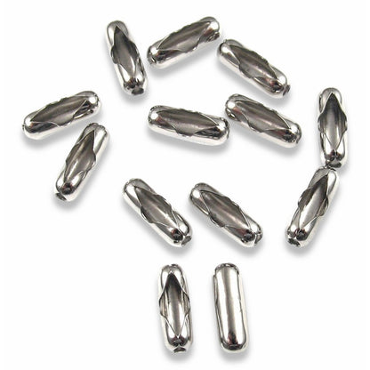 Silver Ball Chain Connectors, 50-Pack Nickel Plated Brass, DIY Jewelry Making