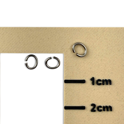 Titanium Oval Jump Rings, Medium 7-Pack, Hypoallergenic Open Findings