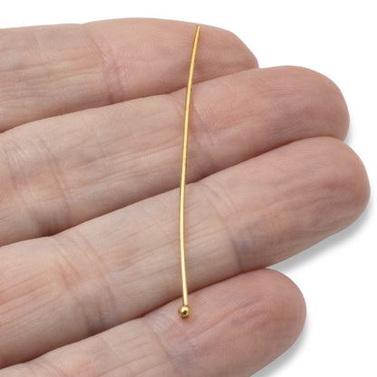 Antique Gold 2" Ball Head Pins 20 Gauge, 20-Pack Premium Jewelry Supplies