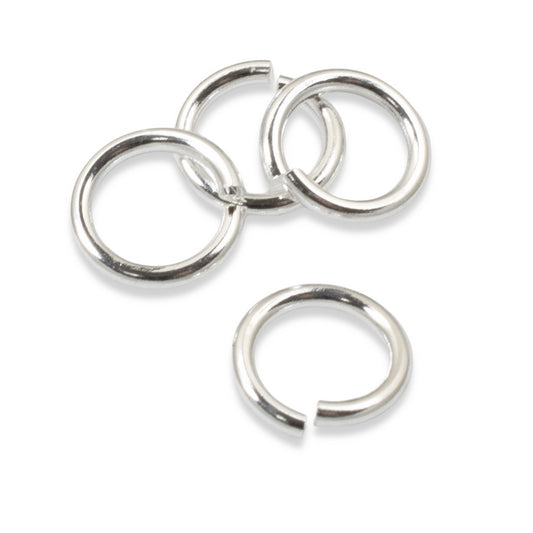 25 Bright Silver Large Round Jump Rings - Heavy Duty 16 Gauge - Nunn Design