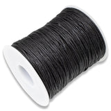Black 1mm Waxed Cotton Cord, 100 Yards, Ideal for Macramé and Beading