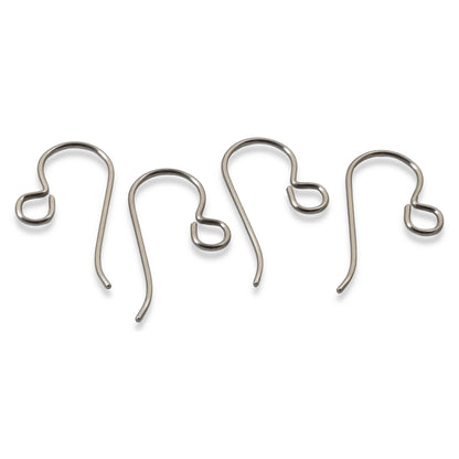 Niobium Earring Kit Gray, Complete Findings for 2 Pairs, Just Add Beads, Hypoallergenic Jewelry Making