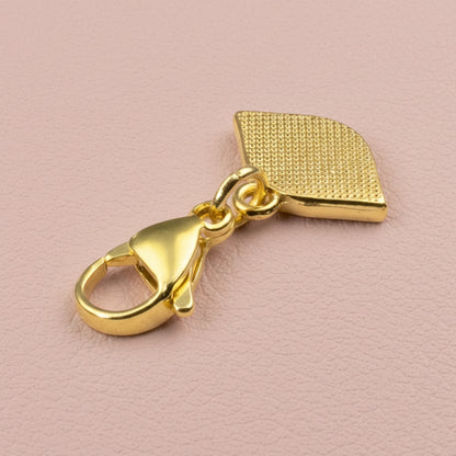 Gold Evil Eye Charm: 24K Gold Plated Pink Glitter Enamel Clip On Lobster Clasp Protection Symbol 1-1/8 Inch