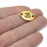 8-Pack Gold Om Links, TierraCast Destash, Oval Focal Connnectors for Handmade Jewelry