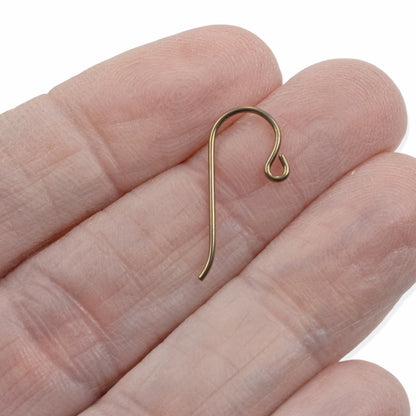 50-Pack Antique Brass Niobium Small Loop Ear Wires: Hypoallergenic French Hook