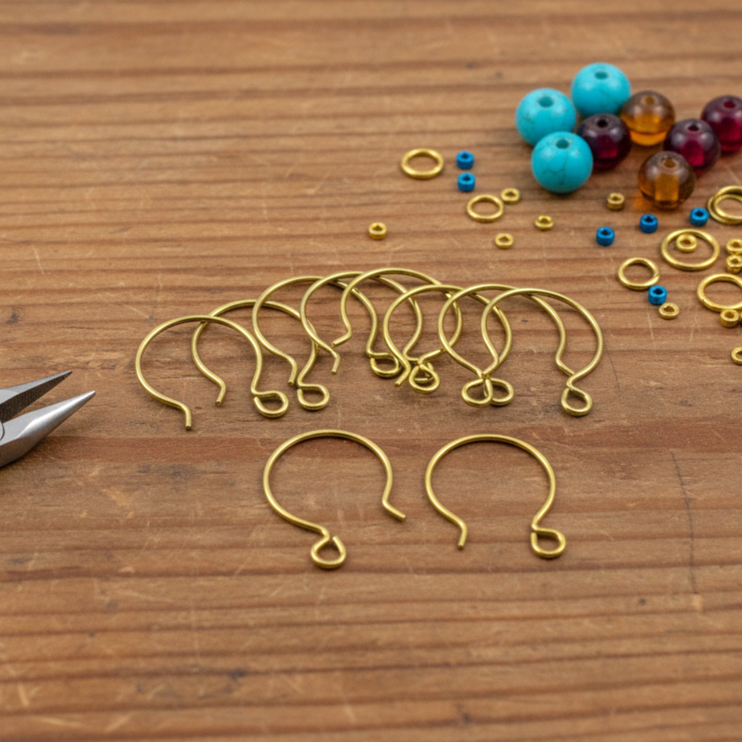 Yellow Niobium Circle Hoop Ear Wires, Hypoallergenic, USA Made, 10-Pack