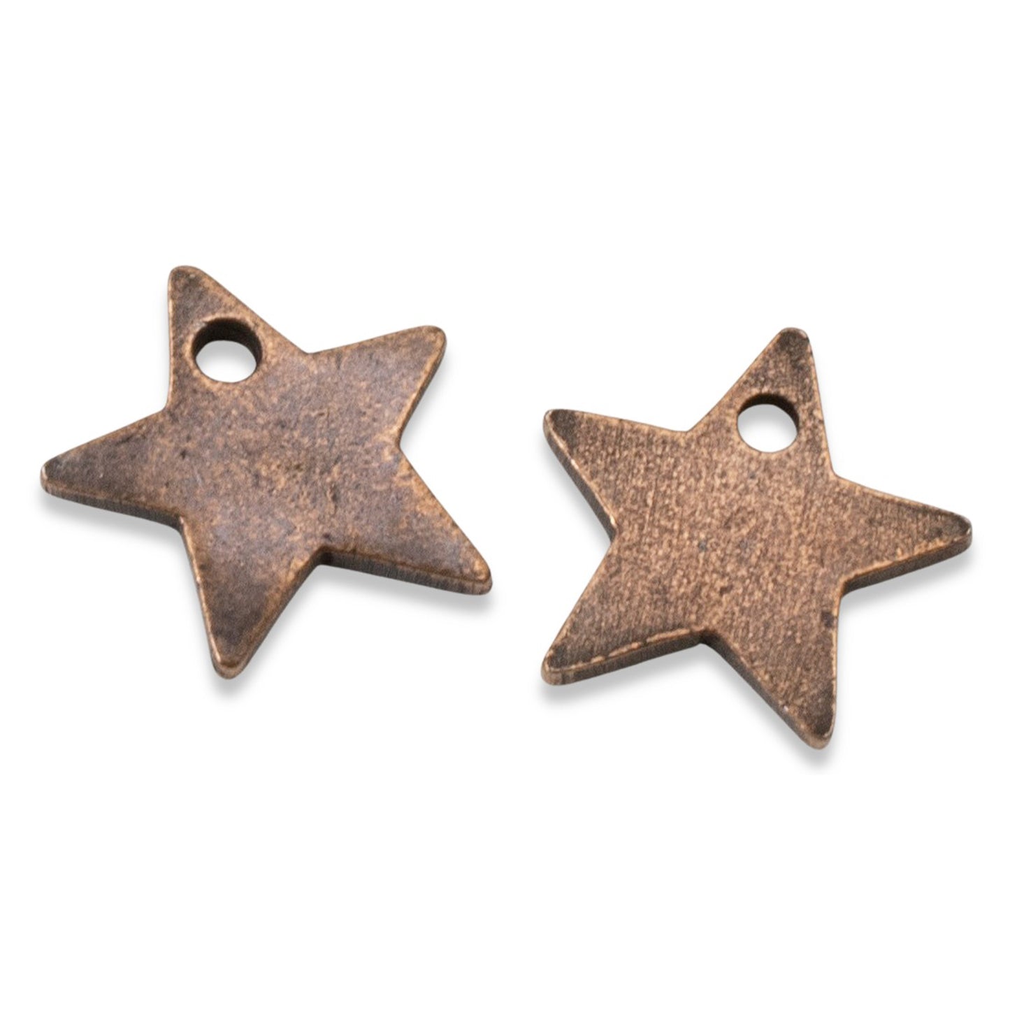 Celestial Copper Star Charms, 2Pc Antique Metal Stamping Flat Tags, DIY Jewelry