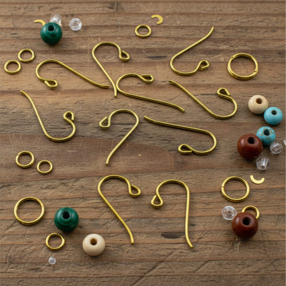 Yellow Niobium Small Loop Ear Wires: Hypoallergenic French Hook, 10-Pack