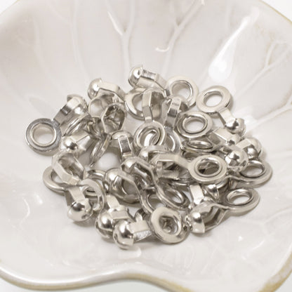 25-Pack Nickel Plated Brass #10 Ball Chain Loop Connectors, Silver "A" Couplings