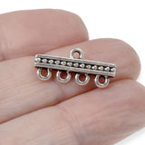 4 Silver 4-to-1 Beaded Links, TierraCast Connectors for Multi-Strand DIY Jewelry
