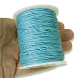 1mm Waxed Cotton Cord - Turquoise Blue - 100 Yards - Ideal for Macramé & Beading