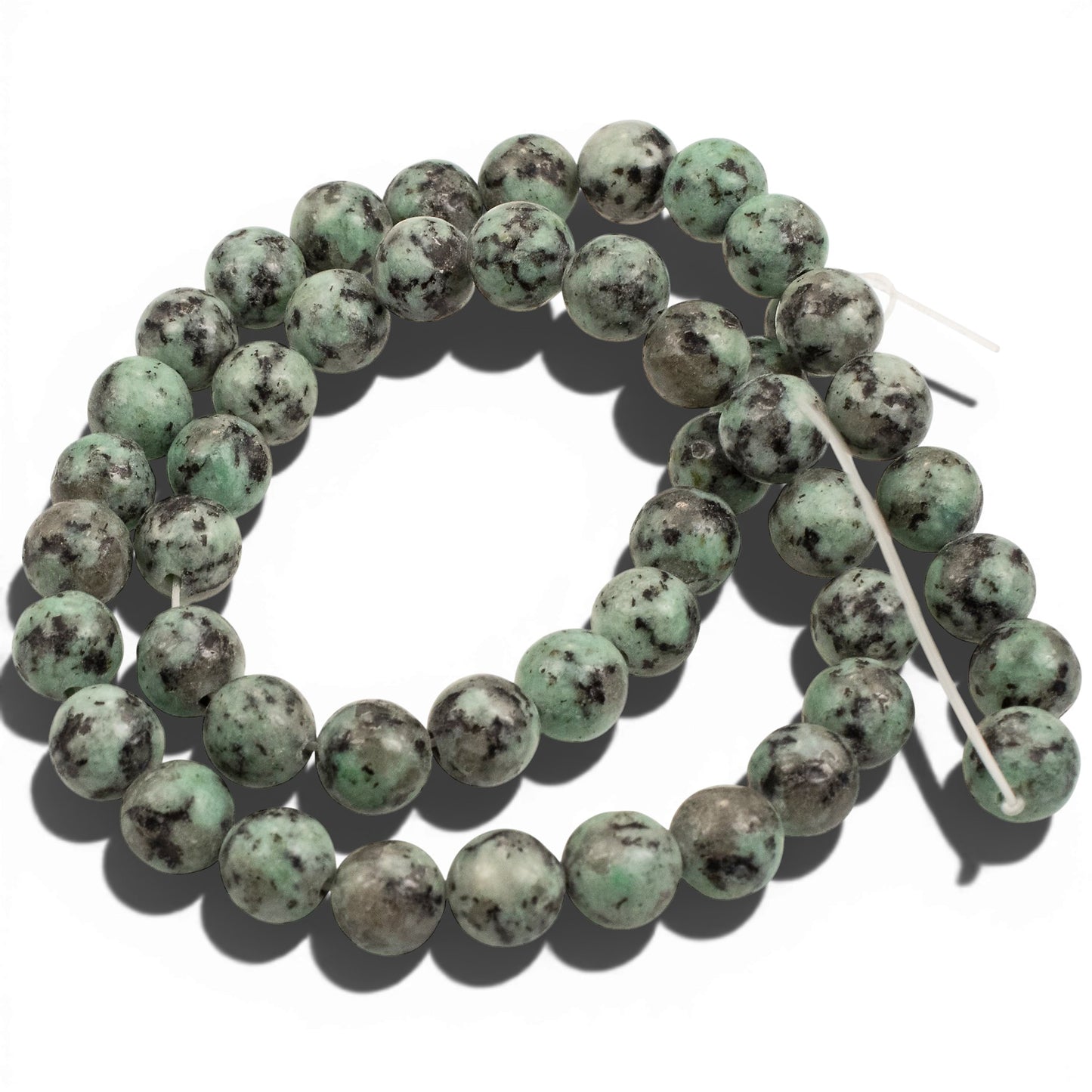 Sesame Jasper Beads: Sage Green 8mm Round Natural Stone 15-Inch Strand 48Pcs