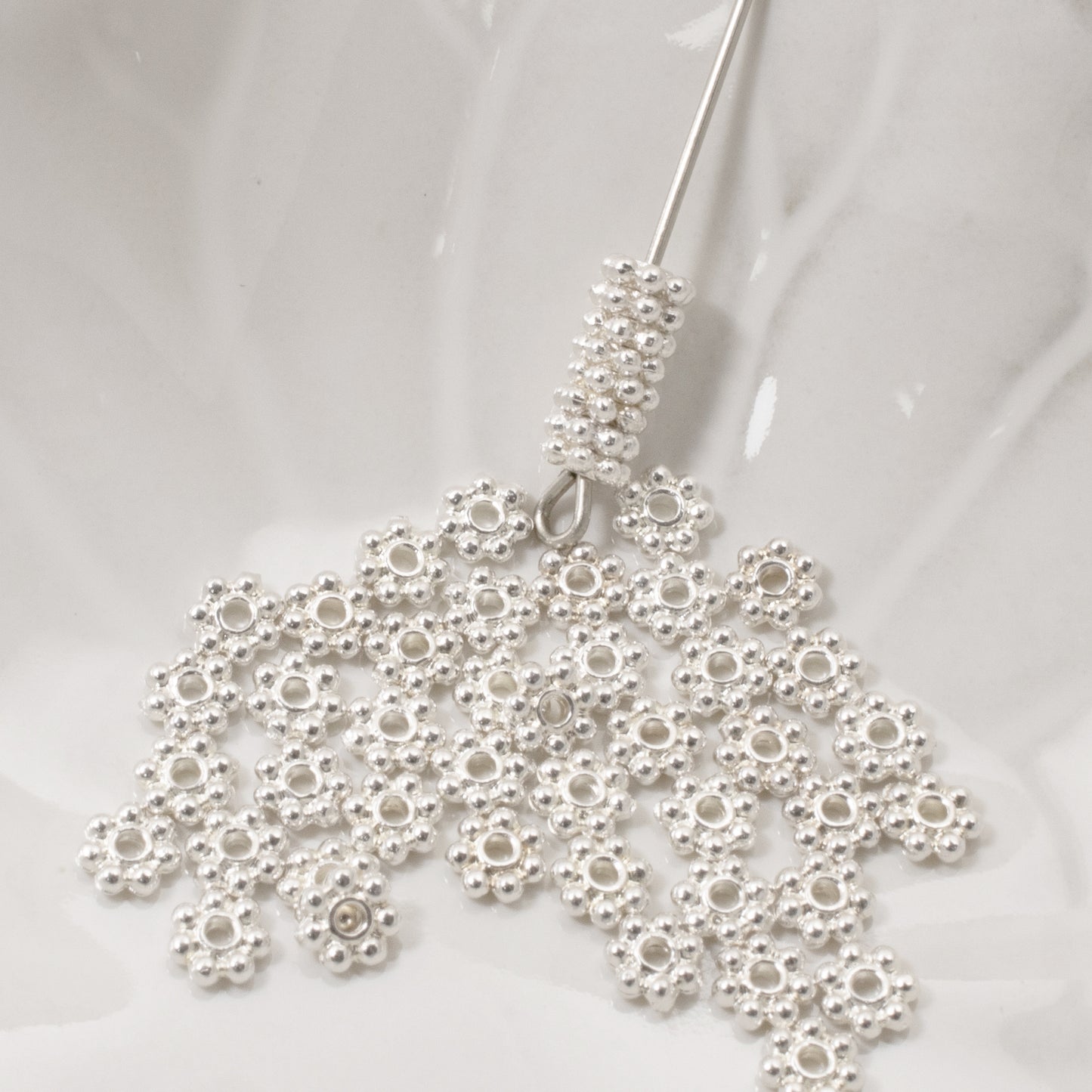 50 Bright Silver 4mm Daisy Spacers - TierraCast Designed - Tiny Jewelry Beads